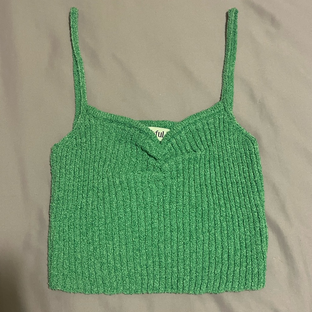 Lily Green Ribbed Camisole Top
